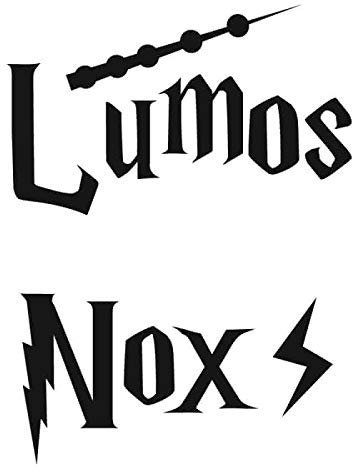 Sticker Interrupteur Lumos/Nox - Dimensions 7,5 Cm x 4,5 Cm - Noir - Brillant - Adhésifs