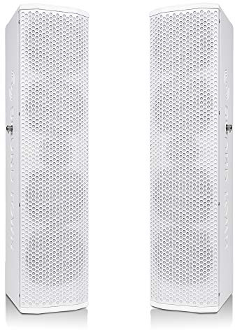 Sound Town Pair of Passive Wall-Mount Column Mini Line Array Speakers with 4 x 5” Woofers, White for Live Event, Church, Conference, Lounge, CARPO-V5W