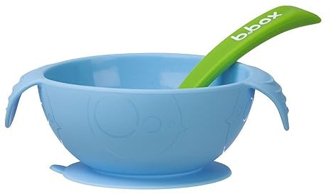 b.box Set Premier Repas Bol Ventouse/Cuillère en Silicone Ocean Breeze 1 Unité