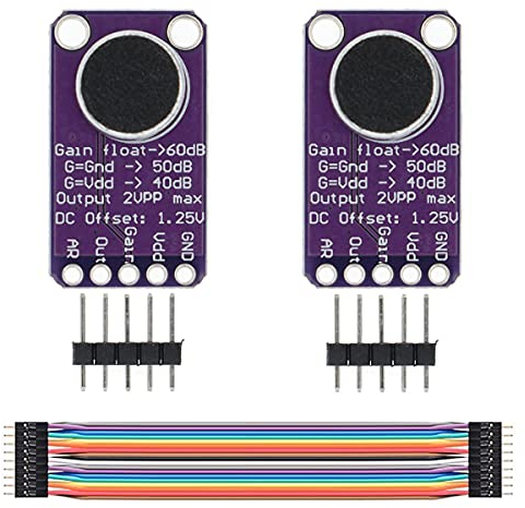 Youmile 2PCS Microphone Amplifier Board MAX9814 AGC Microphone Module Auto Gain Control For Arduino With Jump Wire