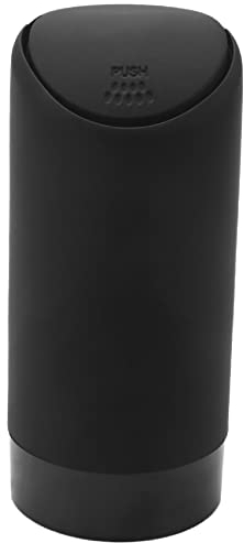 Jcevium Poubelle avec couvercle pour porte-gobelet de voiture | En silicone lavable pour la cuisine et le bureau (noir)