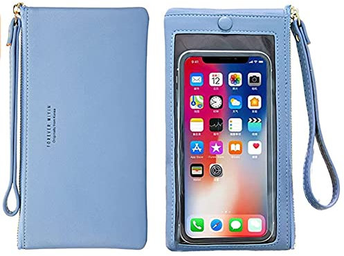Touchscreen-Handy-Tasche für Damen und Mädchen, F06 Hellblau - Touchscreen, Small
