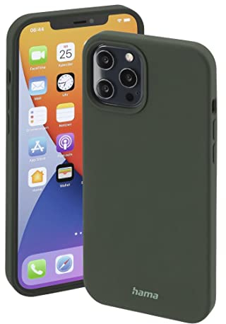 Hama Hülle für iPhone 12 u. iPhone 12 Pro kompatibel mit MagSafe (Magnetische Hülle für induktives Laden, Handyhülle schützt vor Stößen, Kratzern und Schmutz, seidig mattes Case aus robustem TPU) grün