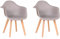 GrandCA HOME Pack de 2 Sillas de Comedor Sillas de Cocina Nórdicas con Patas de Madera de Haya, Sillones Modernos para Salón, Oficina, Dormitorio, Comedor, Gris
