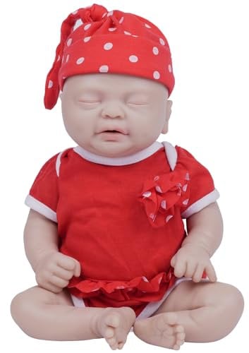 IVITA Full Body Silicone Reborn Baby Doll Newborn Baby Doll Open Mouth Handmade Blue Eyes Soft Baby Doll Girl (WG1535-35cm-1604g-Girl)