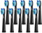 10 Stück Ersatzbürsten kompatibel mit Fairywill D7/D8/FW507/FW508/FW551/FW2011/FW917/FW959/FW515/Seago SG-E9 Elektrische Zahnbürste Weiche Borsten Ersatzkopf (Schwarz 10)