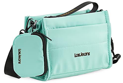 Lois - Damen Handtasche Klein & Stilvoll, Wasserblau, 21 x 15 x 9 cm