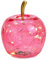 Wurm Dekoleuchte Apfel (XS) Glas, rosa, Apfel Lampe mit LED Lichterkette, Dekolampe, Tischleuchte, Apfellampe
