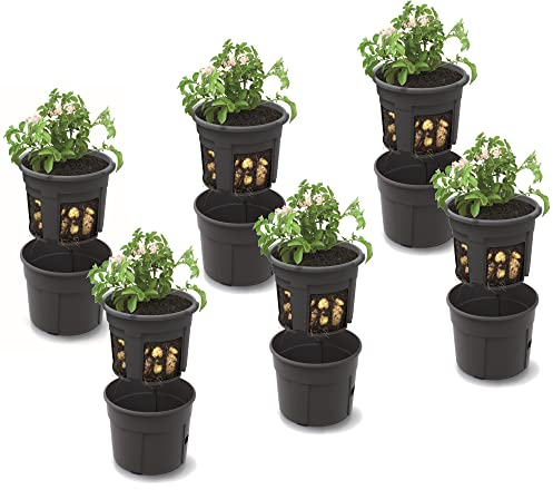 botle 6X Kartoffel Plantztopf Blumentopf Set 6 STK Pflanzkübel für Kartoffeln Kartoffel-Anzuchttopf 12 L, Höhe 24,5 cm, Potato Topf Korb