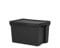 JMS we create smile 62L 62 Litre Black Heavy Duty Recycled Plastic Storage Box Stackable and Nesttable Storage Containers With Lid (62 Litre)