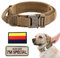 Eeyfarog Hundehalsband Verstellbar mit Kontrollgriff, Taktisch Halsband Nylon, Hunde Halsband Gepolstert, Metallschnalle, für Mittlere Große Hunde Jagd Training Outdoor, Braun L Breit