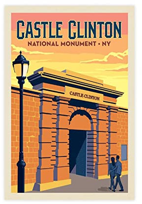 FISH DRAGATE Castle Clinton National Monument, NY Natural Wonders Poster Leinwand Poster Schlafzimmer Dekor Sport Landschaft Büro Zimmer Dekor Geschenk Rahmen Stil 30 x 45 cm