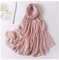 Yurosiay Damen Schal Stola Chiffon Kopftuch Mit Spitzen Leichte Weich Lange Halstücher Mode Elegant Head Wrap Scarf Chiffon Umhang Cape Damen Chiffon Schal für Ganzjährig 70×175cm Rosa