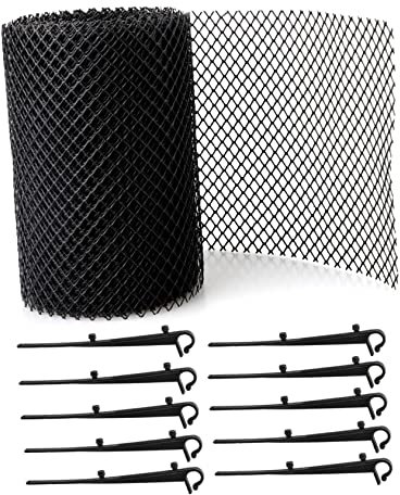 KONTONTY Kunststoff Dachrinnenschutz Mesh 600x15cm Dachrinnenabdeckung Laubschutz Flexible Abs Maschensiebgitter Für Regenrinnen Außen