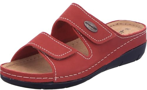 Tamaris Pantolette Klett Navy Leder blau