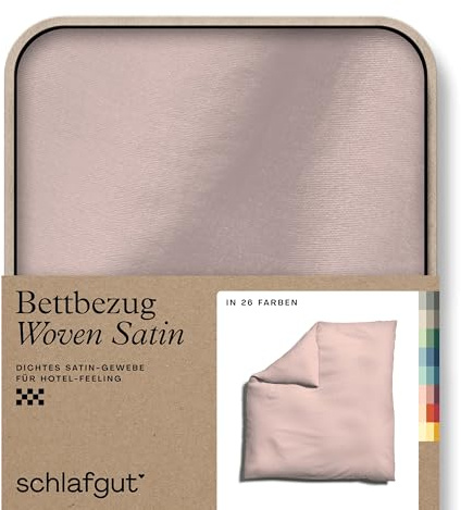 schlafgut Woven Satin Bettwäsche 200x200cm Bettdecke Bezug einzeln, Purple Light Uni in Hotelqualität mit 100% Baumwolle