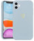 Wirvyuer for iPhone 11 Phone Case with Cute Heart Pattern Soft Shockproof Protective Silicone Case for Women Girls, Light Blue
