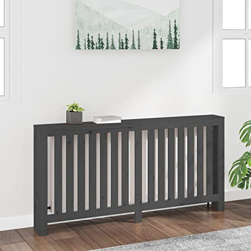 Camerina Radiator Cover Grey 169x19x84 cm Solid Wood Pine,Radiator Cover,Radiator Cover Modern(SPU:822583)