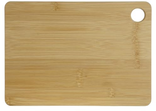 SOLTY - Tabla Cortar Cocina de Bambú 33x24 cm - Tabla de Cortar Madera Natural Resistente - Tabla Madera Cocina para Pan, Verduras o Carne - Cutting Board Ecológica y Multifuncional