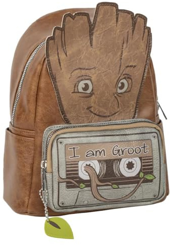 CERDÁ LIFE'S LITTLE MOMENTS - Guardians of the Galaxy Freizeitrucksack - Braun - 22.5x22.5x7.cm - Aus PU - Groot Druck - Original Produkt
