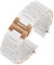 MAMA'S PEARL Silikon-Uhrenarmband For Herren Und Damen, Passend For Armani Ar5920 5919 5859 5867, Weißes Gummibeschichtetes Stahlarmband, Zubehör, 20 Mm, 23 Mm(White-rose gold,20mm)