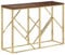 vidaXL Konsolentisch, Konsole Beistelltisch Pflegeleicht, Wandtisch für Wohnzimmer Flur, Flurtisch Tisch, Modern, Golden Edelstahl Massive Holzschwellen