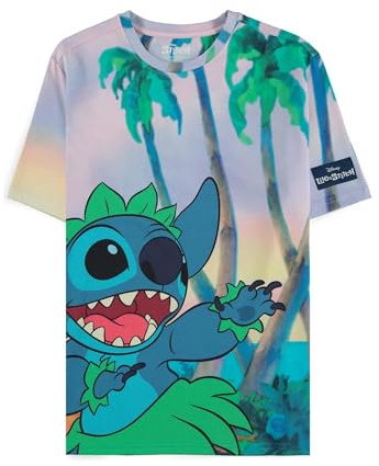 Lilo & Stitch AOP Unisex-T-Shirt mit kurzen Ärmeln, Größe XL