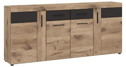 möbelando Sideboard >Grano< in Viking Eiche Dekor - 185,1x86x40,9 (BxHxT)