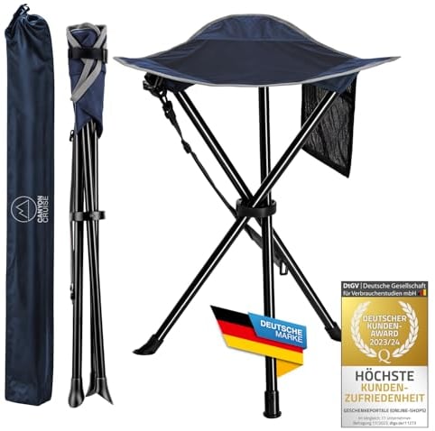 Camping-Hocker Dreibein-Hocker Angelsitz Hocker; Tragbarer Faltbarer Camping-Stuhl, Angelhocker, Festival Stuhl (1 Stück)
