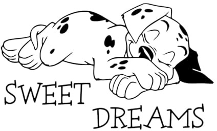 Dalmatiner Sweet Dreams Wandtattoo Vinyl Aufkleber Niedlicher Welpe Hund Dalmatiner Wandaufkleber Kinderzimmer Home Interior Decor Poster-S-34x57cm-Black