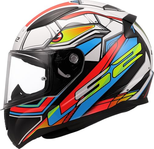 LS2, Integraler Motorradhelm RAPID II XDRON Gloss White Neon Orange, S