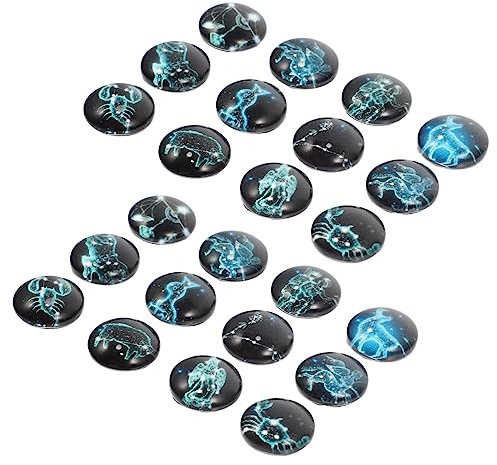 KALLORY 120 Stück Sternbild Edelsteinpflaster Schmuckherstellungszubehör Sternzeichen Cabochons Edelsteine Zum Basteln Cabochons Mosaikfliesen Verziertes Zubehör Gewölbte