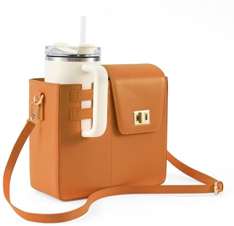 YAOZUP Bolsa porta botella de agua, bolsa para Stanley Cup con compartimento y correa ajustable, bolsa con portabotellas de agua, porta botella de agua a la moda