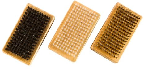 Ieron 3-teiliges Ski-/Snowboard-Wachsbürsten-Set, Reinigungsbürsten zur Ski-/Snowboard-Pflege, Ski-Wachsbürsten-Set aus Nylon, Messing und Pferdehaar für Snowboarder und Ski-Enthusiasten