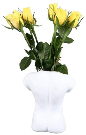lvifloae Form-Vase, Männer-Körper-Vase, Mann-Statue-Büste, Kunstvase, Keramik-Blumenvase, poliert, kompakt, vielseitig, ation für Zuhause, Schreibtisch, Büro, Wohnzimmer