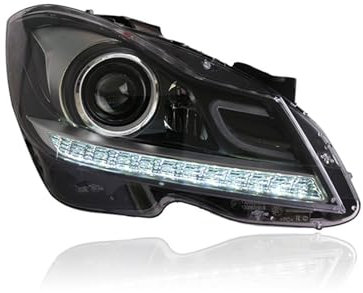 YGYGNZBV Scheinwerfer Montage Tanne für Benz C W204 2011-2014, LED Frontscheinwerfer mit DRL Sequentielle Blinker Autozubehör,Left