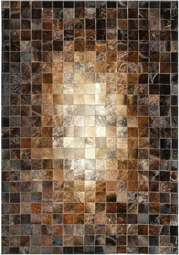 Rindsleder-Teppich, Patchwork, brasilianischer echter Kuh-Teppich, Leder, individueller Teppich, Western-Dekor, Kuhfell-Teppich, Teppiche für Schlafzimmer, Wohnzimmer, Esszimmer, Küche, Büro