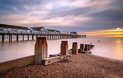 Puzzle für Erwachsene 1000 Teile Southwold Pier Beach Sunrise 70x50CM