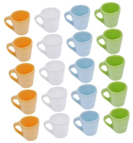 PERSELOSO 20stücke Miniature Puppenhaus Kaffee Tassen Bunte Teetassen Für Spielzeug Dekorative Zubehör Für Miniatur Landschaften Und Bastelarbeiten