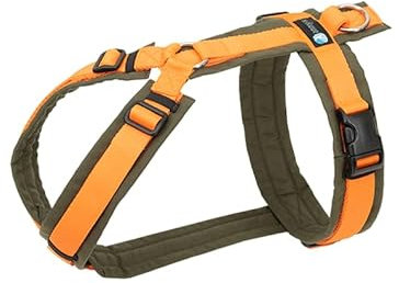 Anny·x Fun Hundegeschirr, Verstellbar, Farbe Oliv-Orange, Verschiedene Größen (Oliv-Orange, XS)
