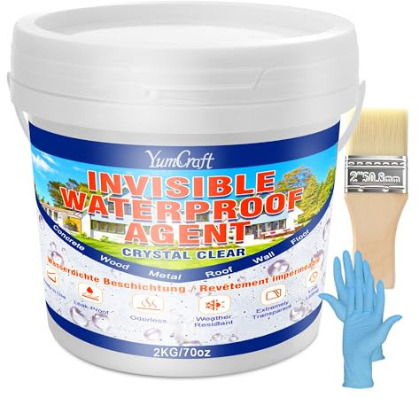 Rivestimento impermeabile trasparente, 2 kg, sigillante in plastica liquida, impermeabile, invisibile, impermeabile, perdita, universale, per interni ed esterni, impermeabile