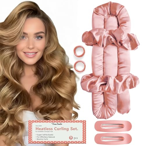 Locken Ohne Hitze - Vivasmile Silk Heatless Lockenwickler Stirnband FüR Kurzes & Langes Haar Lockenwickler üBer Nacht, Locken üBer Nacht, Heatless Curls Band, Lockenband, Locken Ohne Hitze