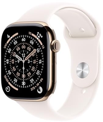 Apple Watch Series 11 [GPS + Cellular 46 mm] Montre connectée avec boîtier Or et Bracelet Sport Rose Tendre. Score de Sommeil, Moniteur d’activité, Suivi de la santé, écran Toujours activé