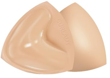 CURLADY Sticky Bra, Reused Stick on Bra Pads Inserts, Double Sided Strapless Push Up Bra, Invisible Adhesive Bra Insert Pads, Silicone Inserts for Swimsuit, Bikini, Wedding & Daily Wear with Box