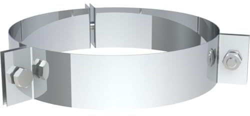 Jeremias DW-ECO 2.0 Edelstahl Abgassystem 130mm 3-Punkt Abspannschelle CE-zertifiziert doppelwandig mit 25mm Wärmedämmung für Öl Gas Festbrennstoffe Außenwandmontage