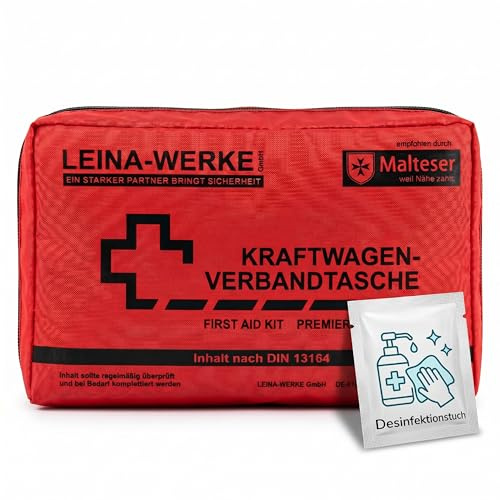 Upgrade4cars Auto Verbandskasten Made in Germany Version 2026 DIN 13164 | Erste Hilfe Set | europaweit gültig | auch für Zuhause & Unterwegs | leicht mitzuführenden Tasche