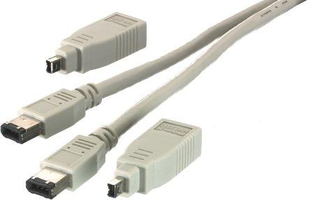 Vivanco CKA 210 IEEE 1394 Set, Kabel 6pol. Stecker - 6pol. Stecker + 2 Kompaktadapter 6 pol. Kupplung - 4pol. Stecker