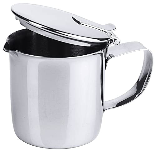 Contacto Edelstahl Sahnekännchen 15 cl mit Deckel Silber