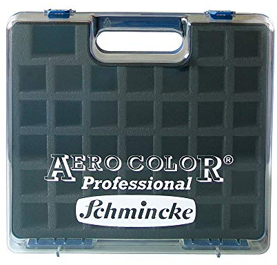 Schmincke - AERO COLOR Kunststoff-Koffer für 37 x 28 ml Flaschen, 81 936 097, zur individuellen Bestückung mit feinst-flüssigen Acryl- /Airbrushfarben