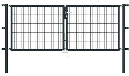 Alberts 648497 Doppeltor Flexo mit Zubehör | verschiedene Breiten und Höhen | anthrazit | Breite 250 cm | Höhe 100 cm